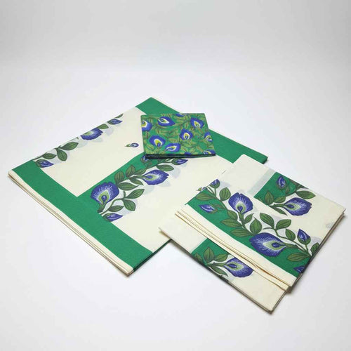 Authentic Kuthampully Handloom Cotton Shankhupushpam Set Mundu