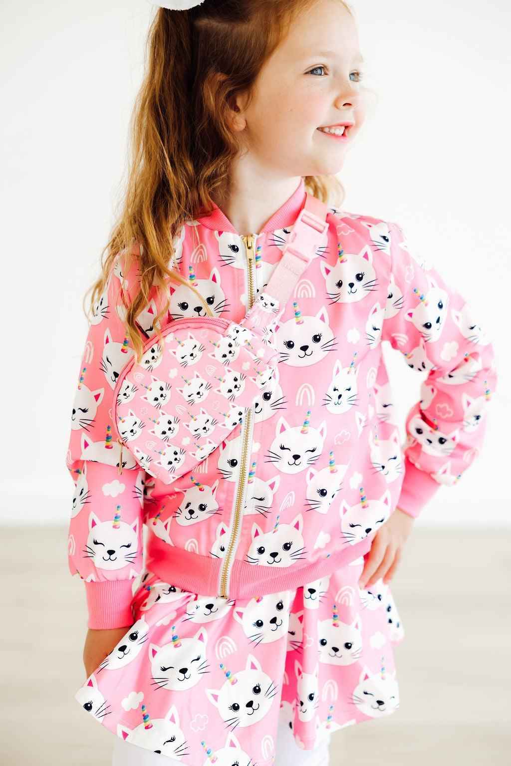 Unicorn Kitties Satin Jacket - Meera's Mini Mavericks