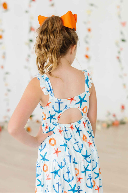 Anchors Away Ruffle Maxi Dress - Meera's Mini Mavericks