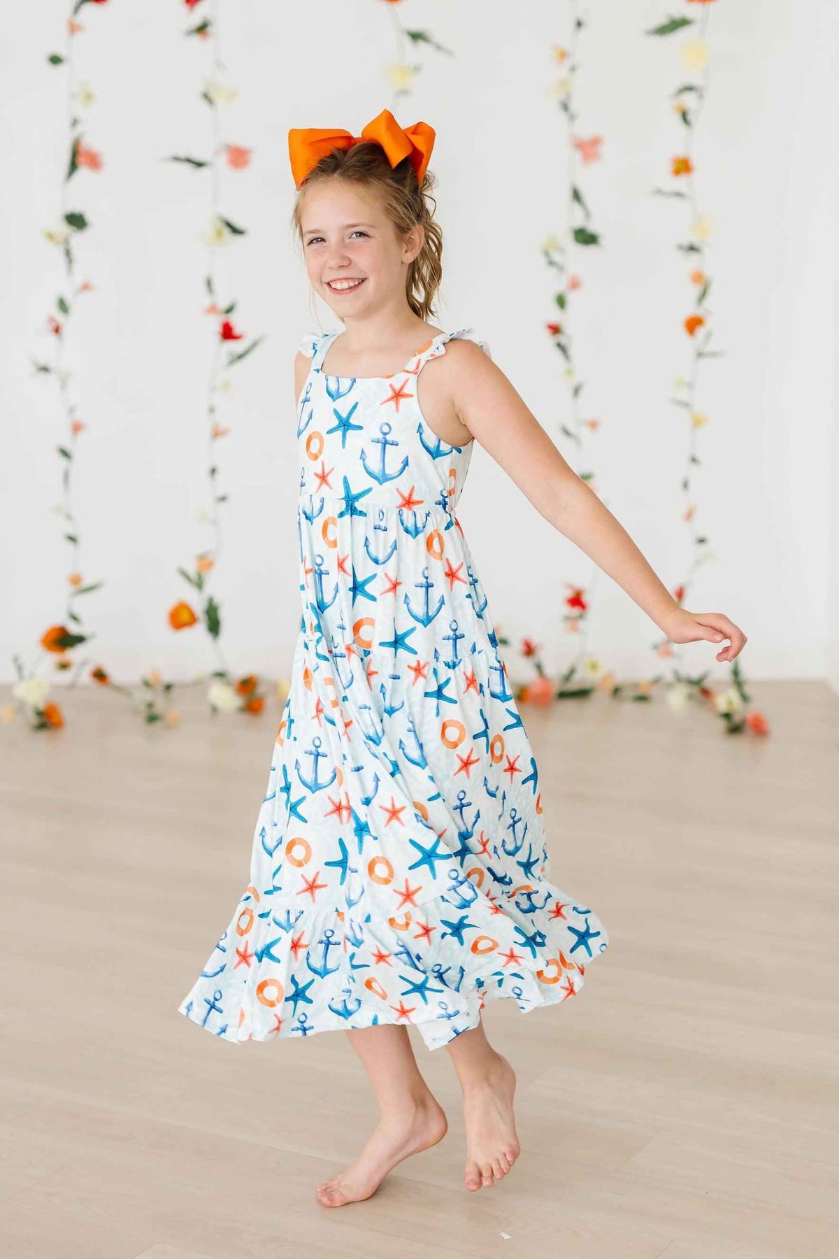 Anchors Away Ruffle Maxi Dress - Meera's Mini Mavericks