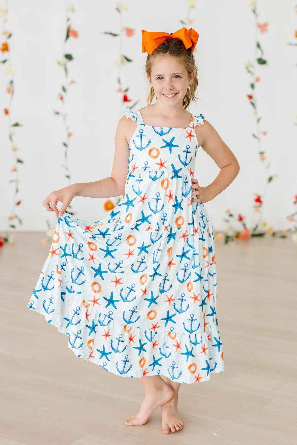 Anchors Away Ruffle Maxi Dress - Meera's Mini Mavericks