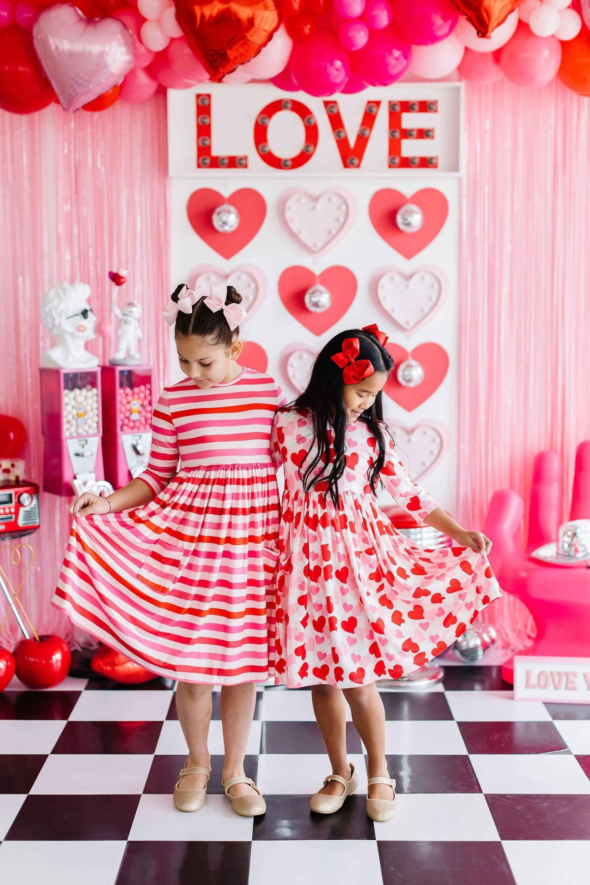 Be Mine 3/4 Sleeve Pocket Twirl Dress - Meera's Mini Mavericks