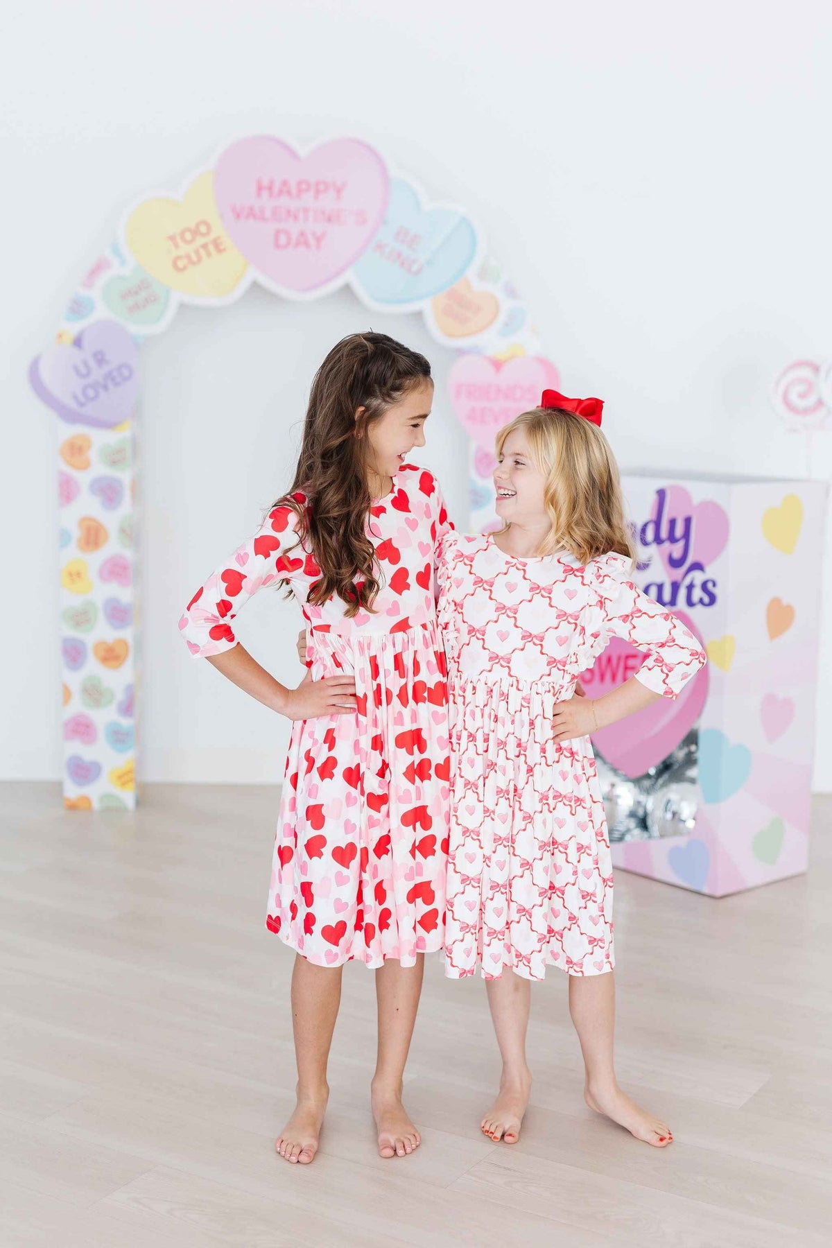 Be Mine 3/4 Sleeve Pocket Twirl Dress - Meera's Mini Mavericks