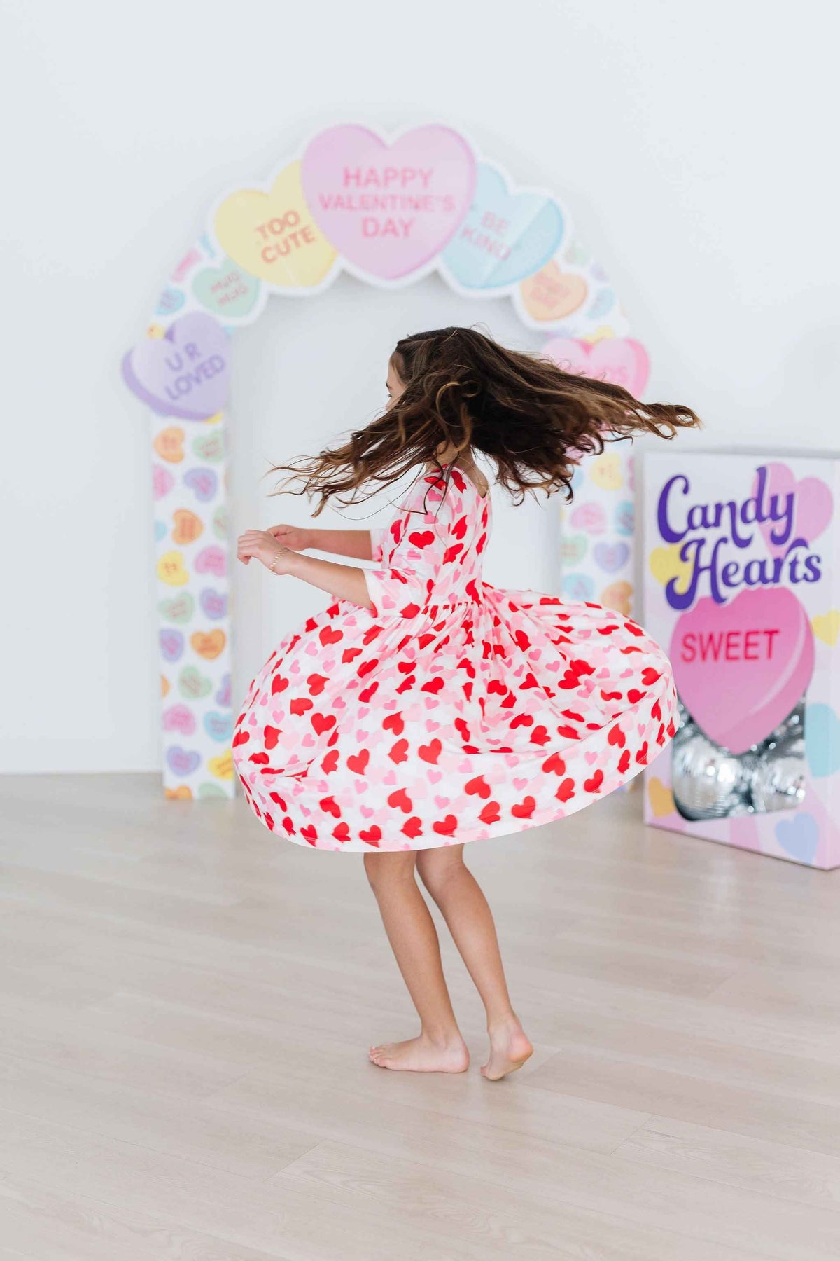Be Mine 3/4 Sleeve Pocket Twirl Dress - Meera's Mini Mavericks