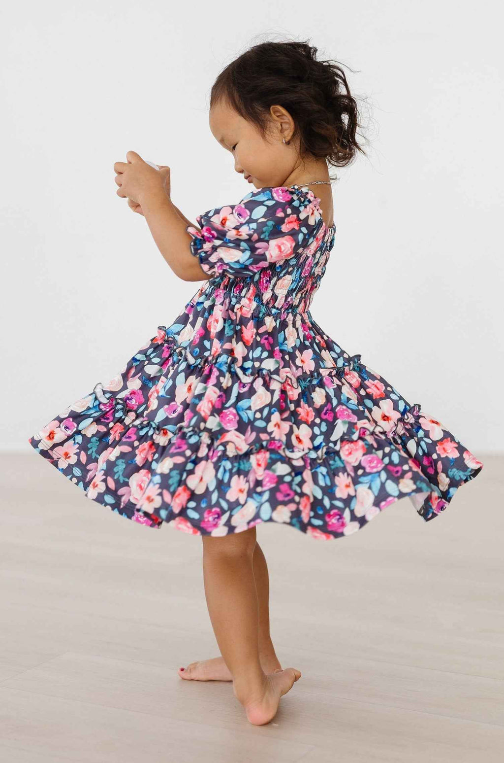 Beauty in Bloom Smocked Ruffle Dress - Meera's Mini Mavericks