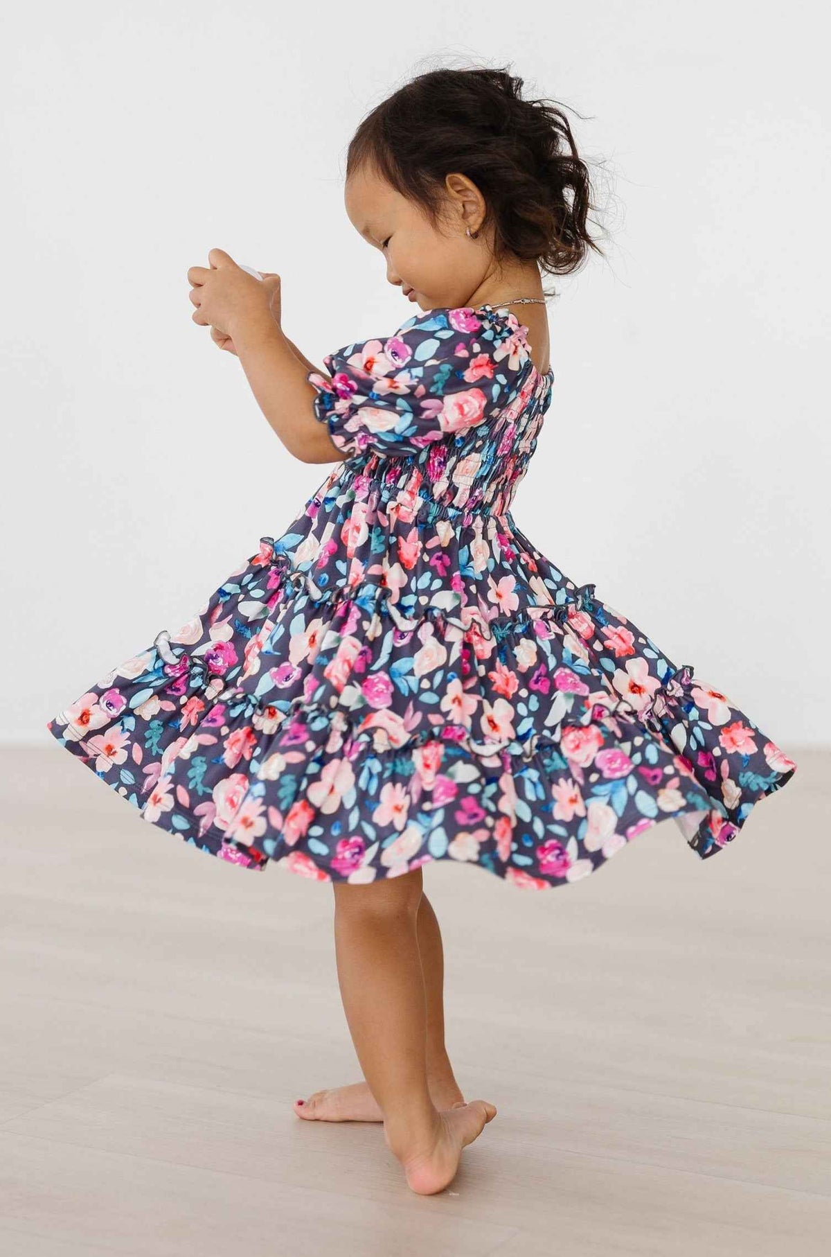 Beauty in Bloom Smocked Ruffle Dress - Meera's Mini Mavericks