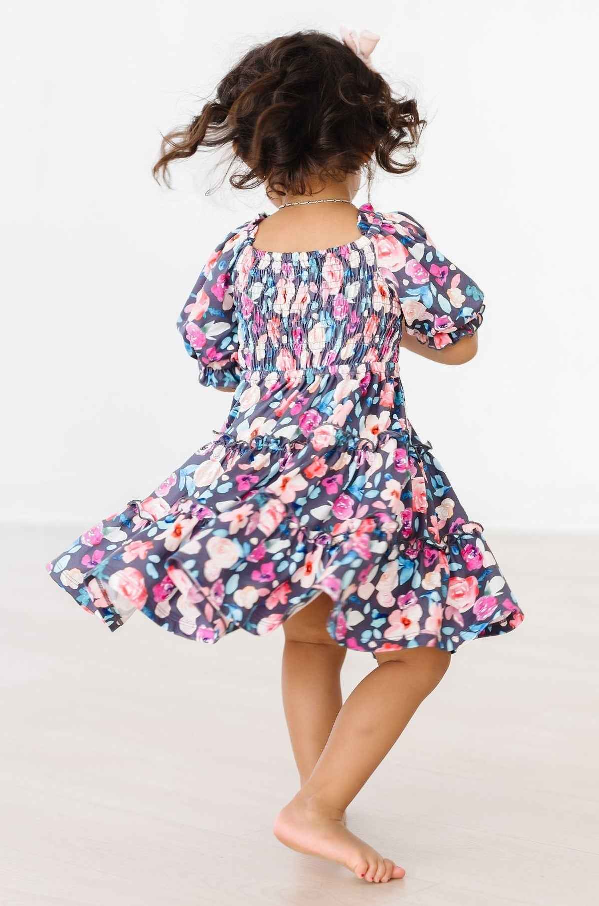 Beauty in Bloom Smocked Ruffle Dress - Meera's Mini Mavericks