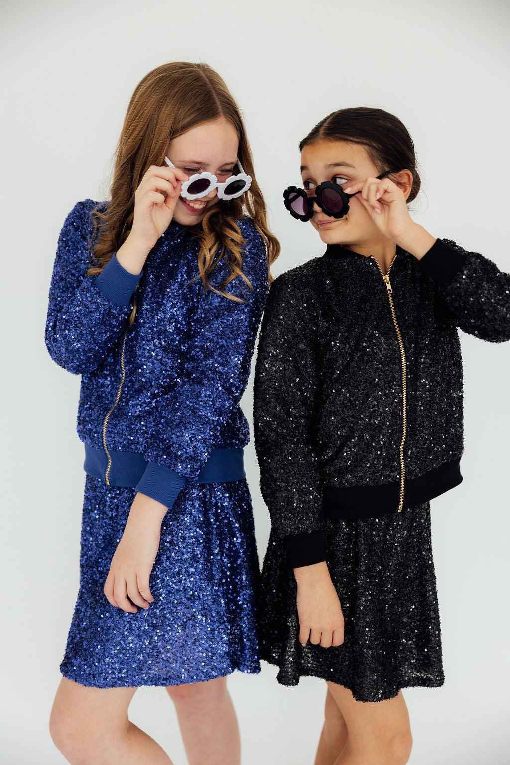 Black Sequin Twirl Skort - Meera's Mini Mavericks