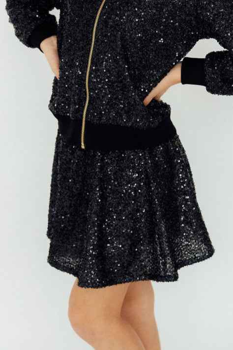 Black Sequin Twirl Skort - Meera's Mini Mavericks