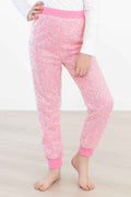 Bubblegum Pink Sequin Joggers - Meera's Mini Mavericks