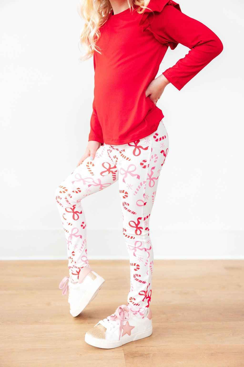 Candy Cane Lane Leggings - Meera's Mini Mavericks
