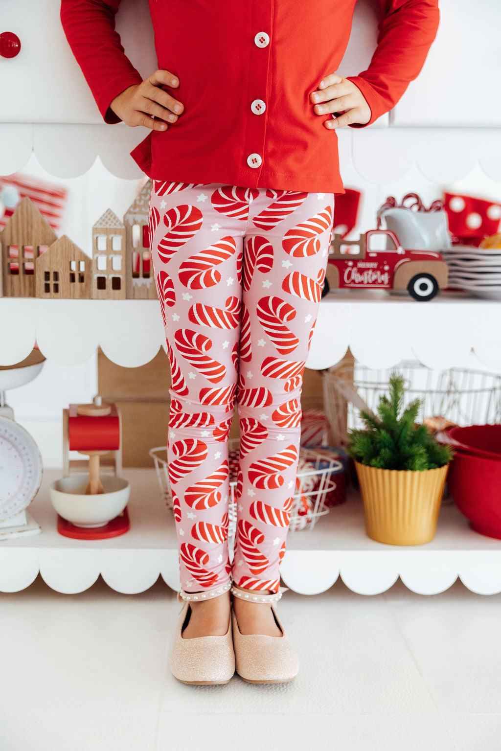 Candy Canes Leggings - Meera's Mini Mavericks