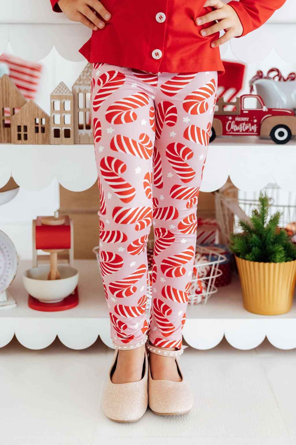Candy Canes Leggings - Meera's Mini Mavericks