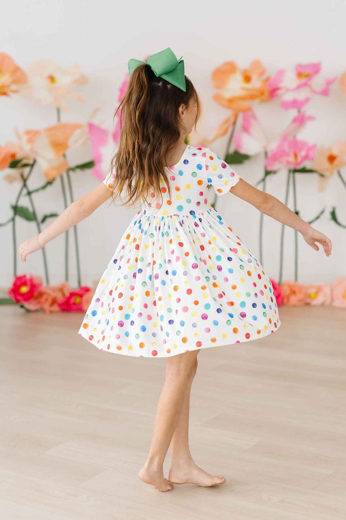Colorful Dots S/S Pocket Twirl Dress - Meera's Mini Mavericks