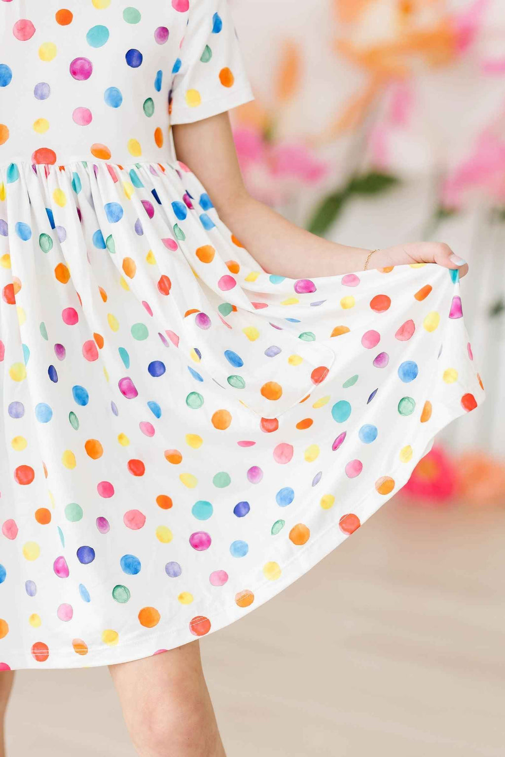 Colorful Dots S/S Pocket Twirl Dress - Meera's Mini Mavericks