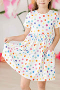 Colorful Dots S/S Pocket Twirl Dress - Meera's Mini Mavericks