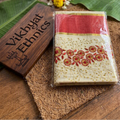 Ivory Gold and Ruby Red Premium Tissue Saree with Floral Embroidery - Meera's Mini Mavericks