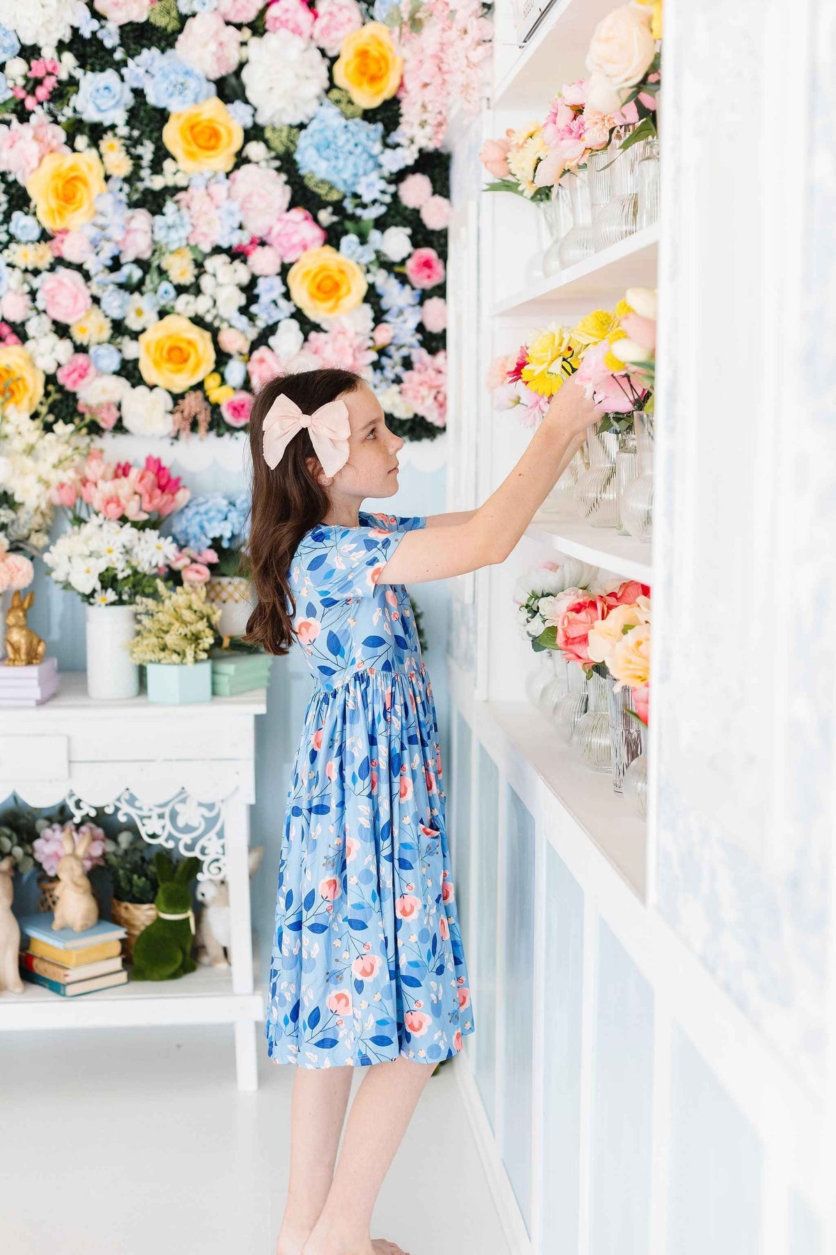 Country Blooms S/S Pocket Twirl Dress - Meera's Mini Mavericks