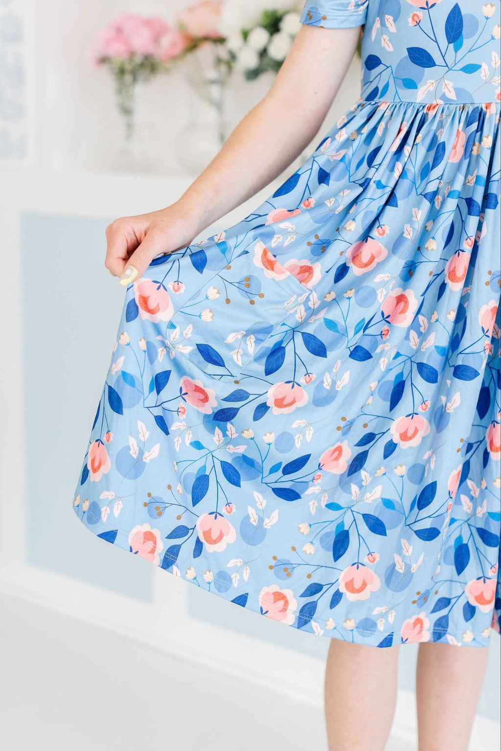 Country Blooms S/S Pocket Twirl Dress - Meera's Mini Mavericks