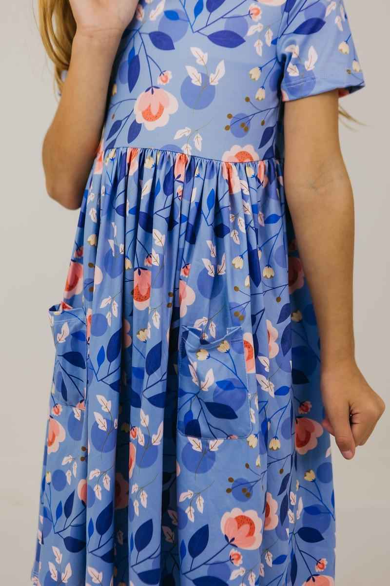 Country Blooms S/S Pocket Twirl Dress - Meera's Mini Mavericks