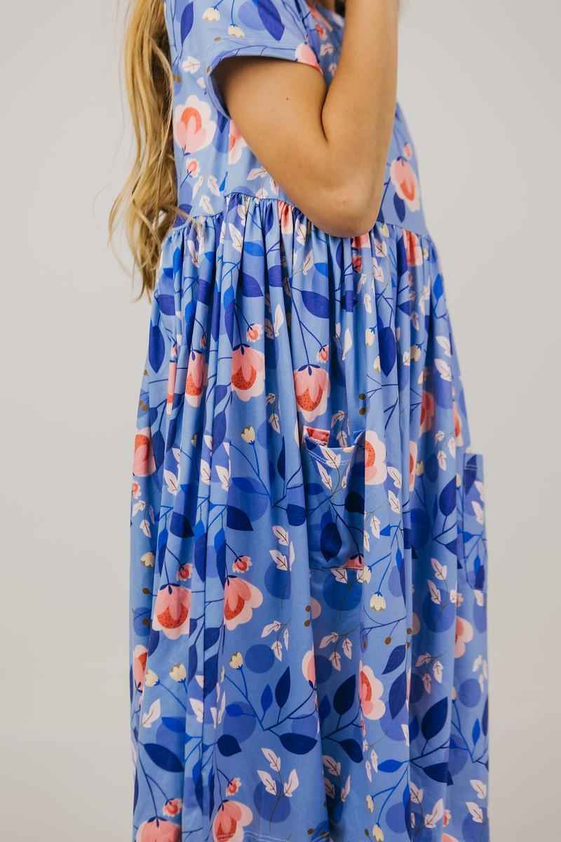 Country Blooms S/S Pocket Twirl Dress - Meera's Mini Mavericks