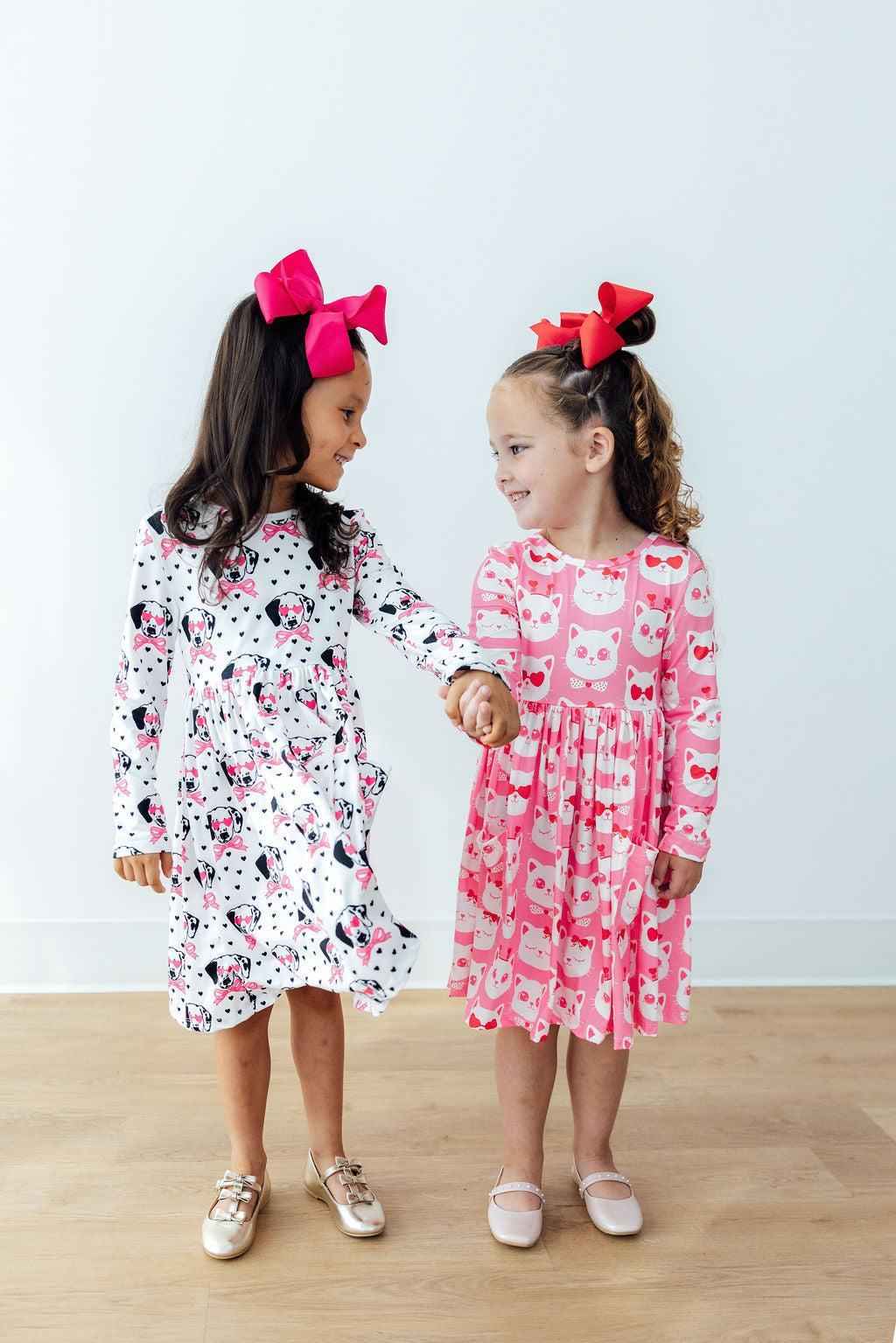 Cutie Cat L/S Pocket Twirl Dress