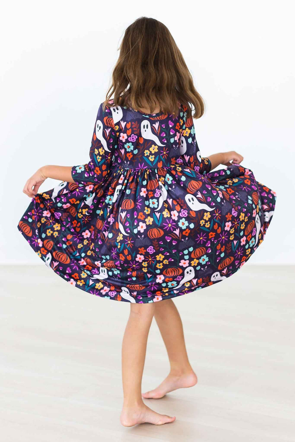 Fangtastic 3/4 Sleeve Pocket Twirl Dress - Meera's Mini Mavericks