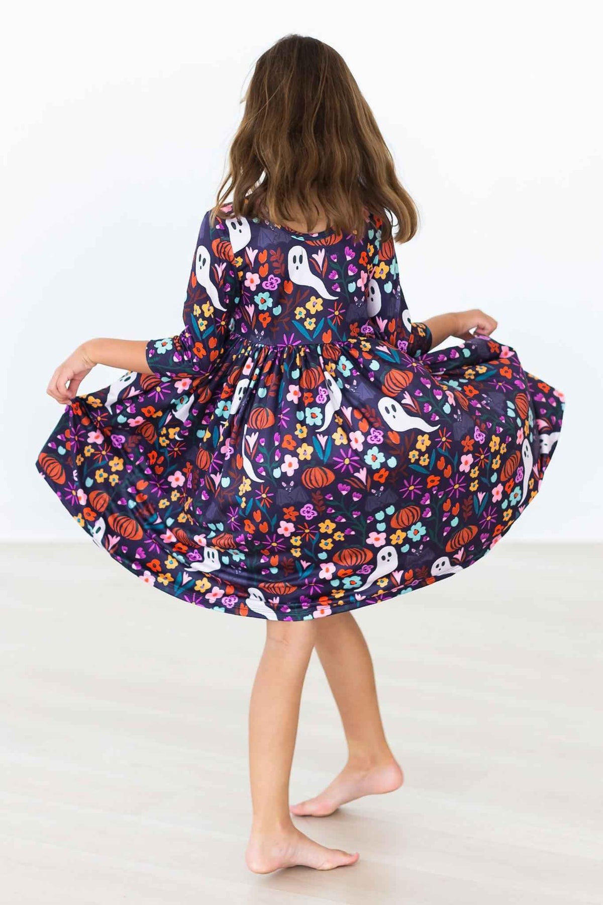 Fangtastic 3/4 Sleeve Pocket Twirl Dress - Meera's Mini Mavericks