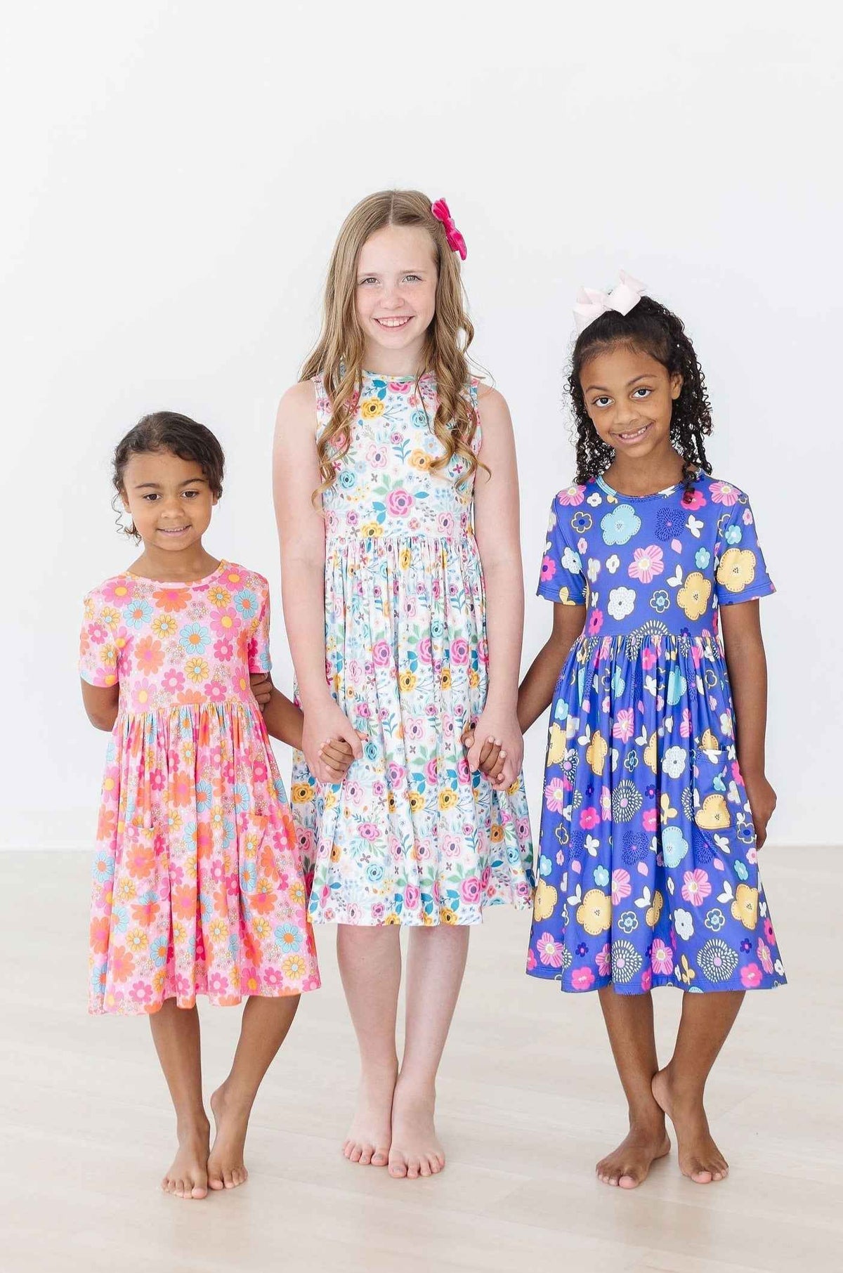 Floral Frenzy S/S Pocket Twirl Dress - Meera's Mini Mavericks
