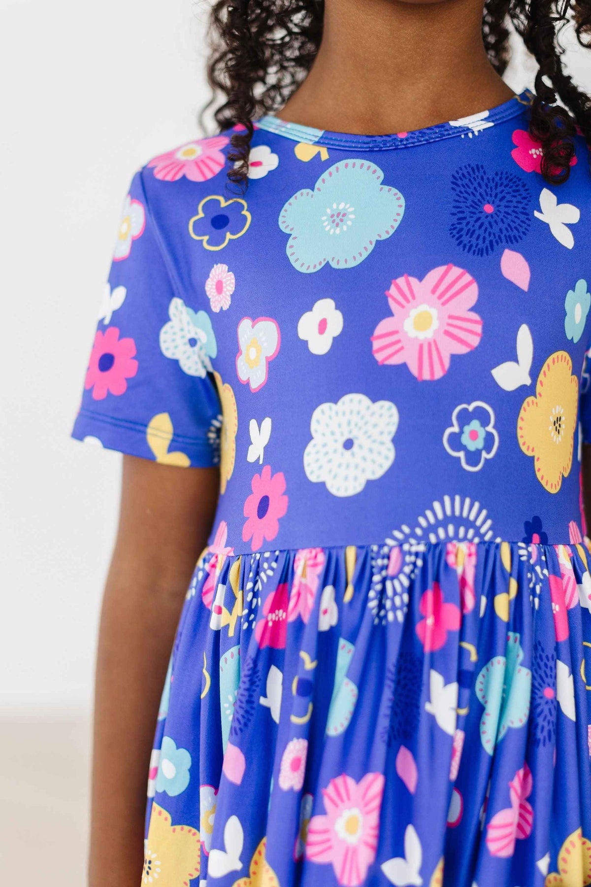 Floral Frenzy S/S Pocket Twirl Dress - Meera's Mini Mavericks