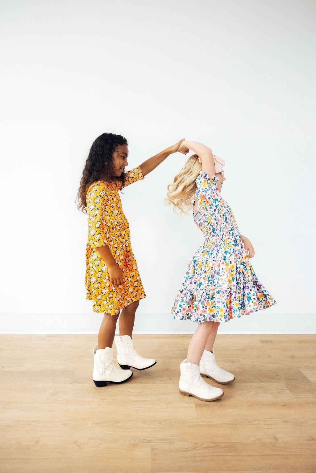 Garden Groove Smocked Ruffle Dress - Meera's Mini Mavericks