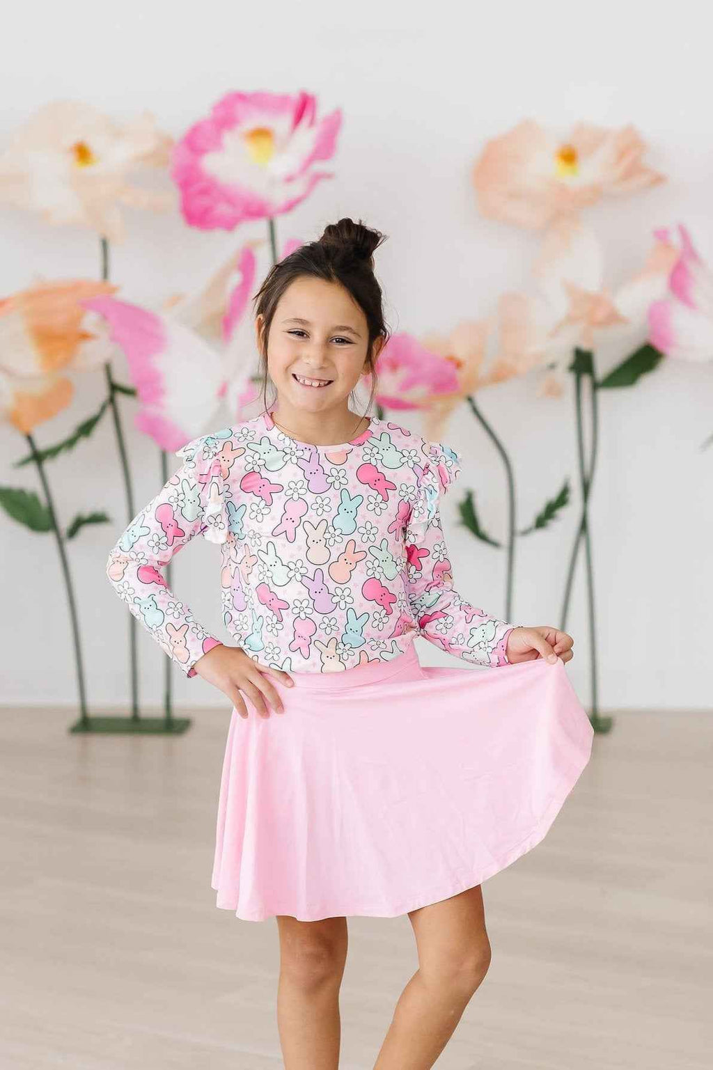 Hangin with My Peeps L/S Ruffle Tee - Meera's Mini Mavericks