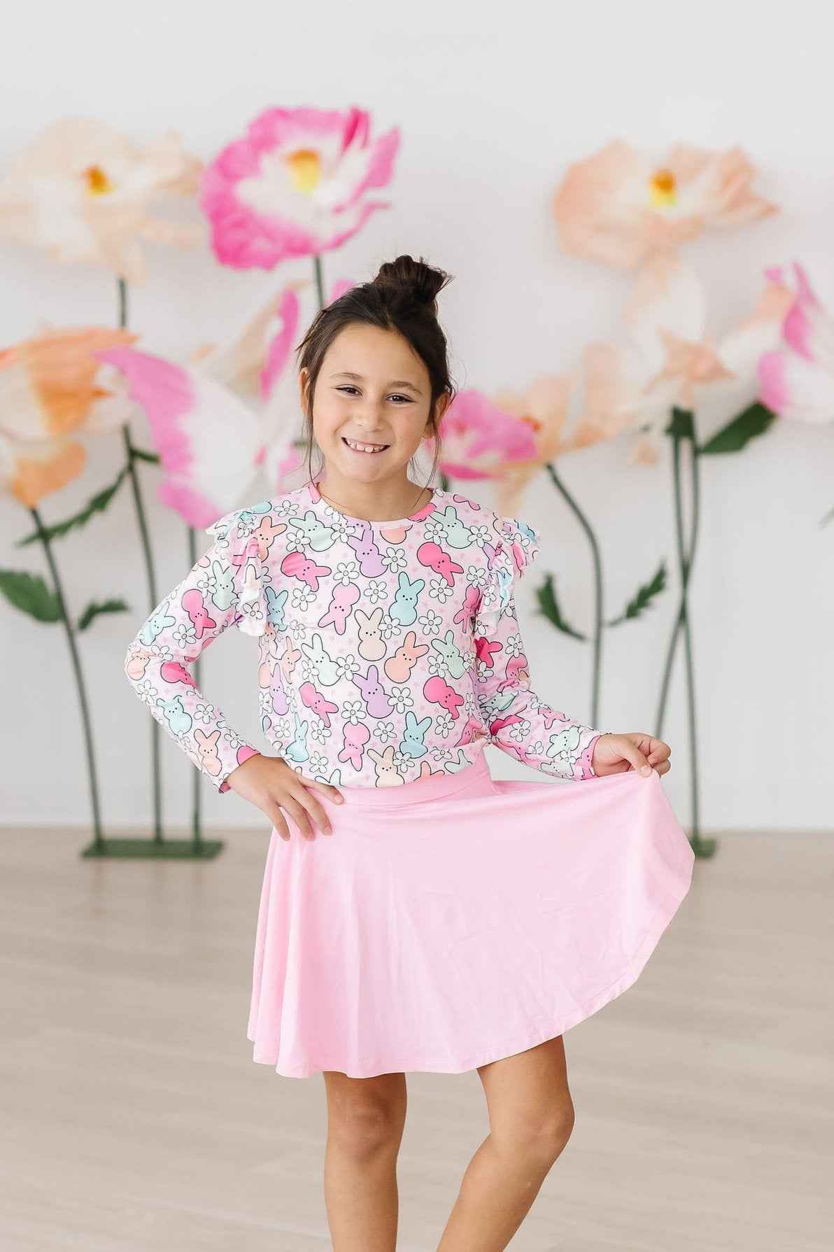 Hangin with My Peeps L/S Ruffle Tee - Meera's Mini Mavericks