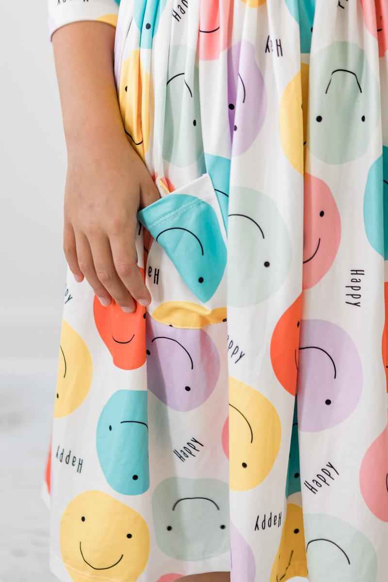 Happy Days 3/4 Pocket Twirl Dress - Meera's Mini Mavericks