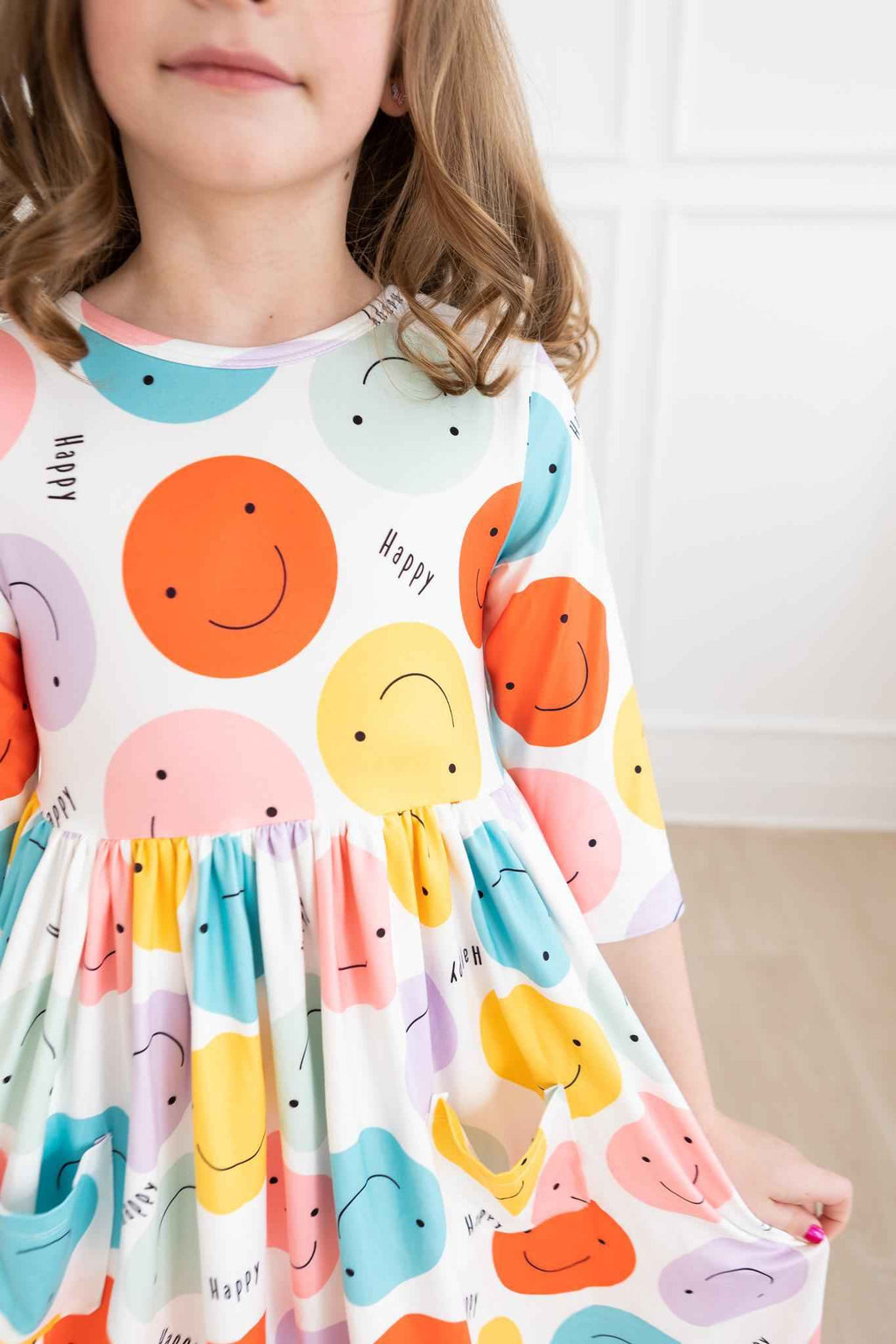 Happy Days 3/4 Pocket Twirl Dress - Meera's Mini Mavericks