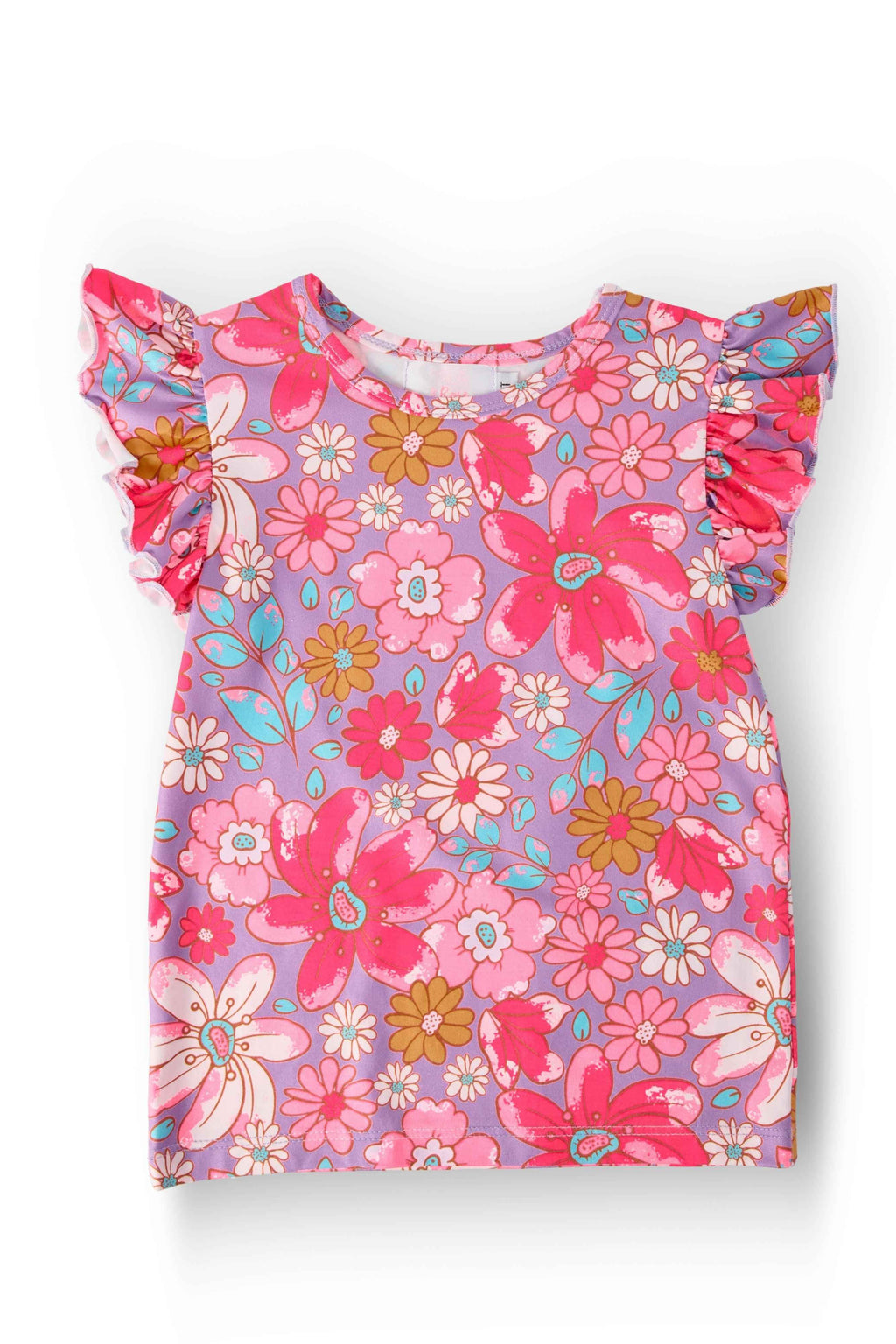 SALE Hawaiian Floral S/S Ruffle Tee - Meera's Mini Mavericks