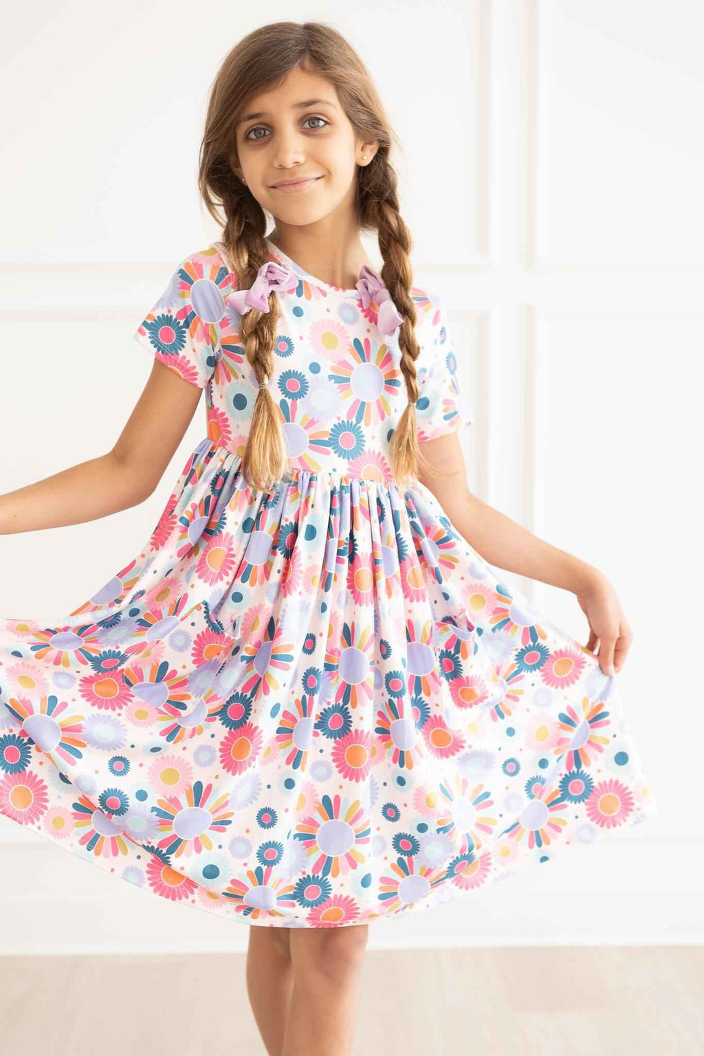 Keep Growing S/S Pocket Twirl Dress - Meera's Mini Mavericks