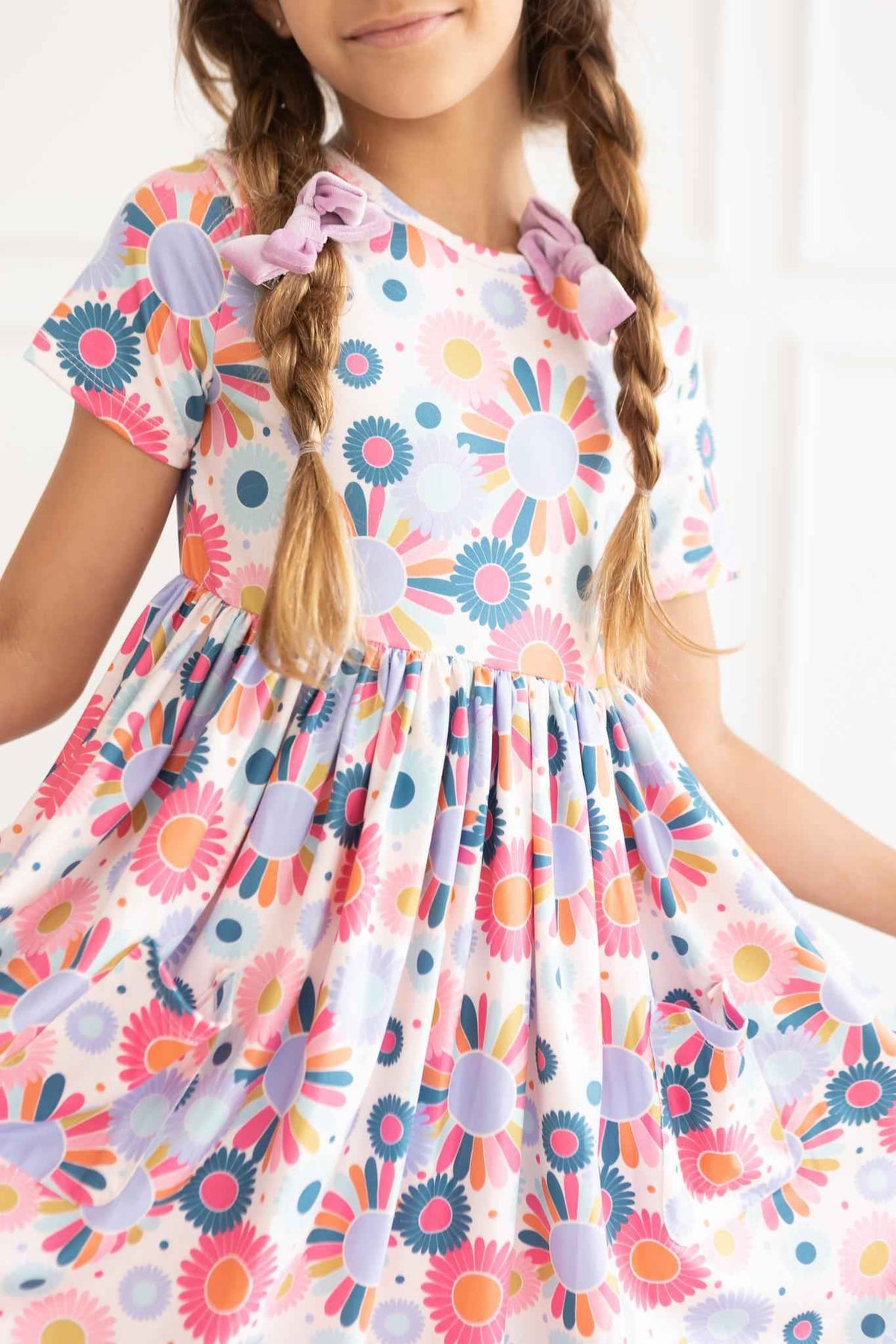 Keep Growing S/S Pocket Twirl Dress - Meera's Mini Mavericks