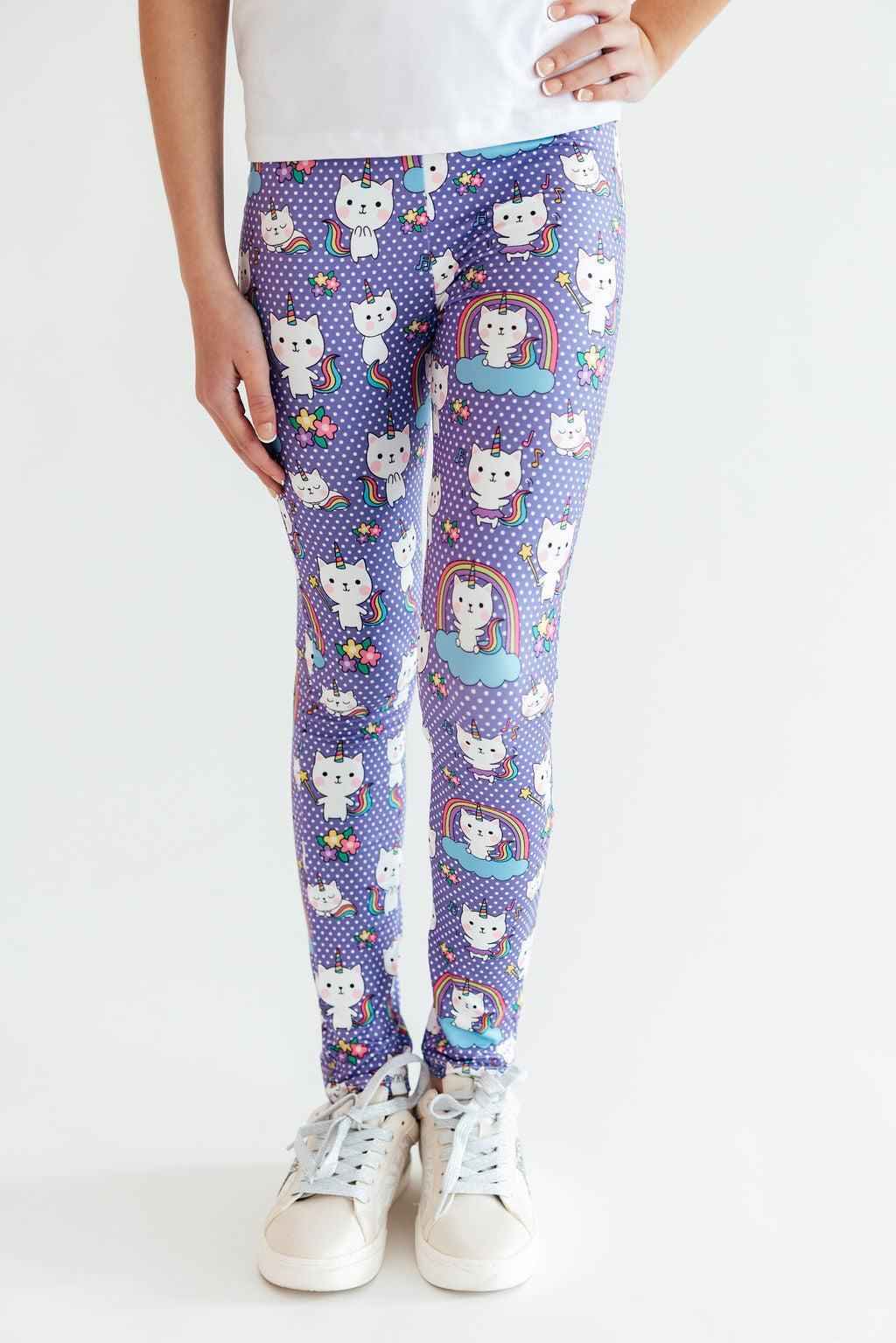 Kitties in the Clouds Leggings - Meera's Mini Mavericks