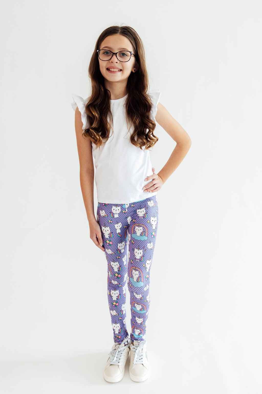 Kitties in the Clouds Leggings - Meera's Mini Mavericks