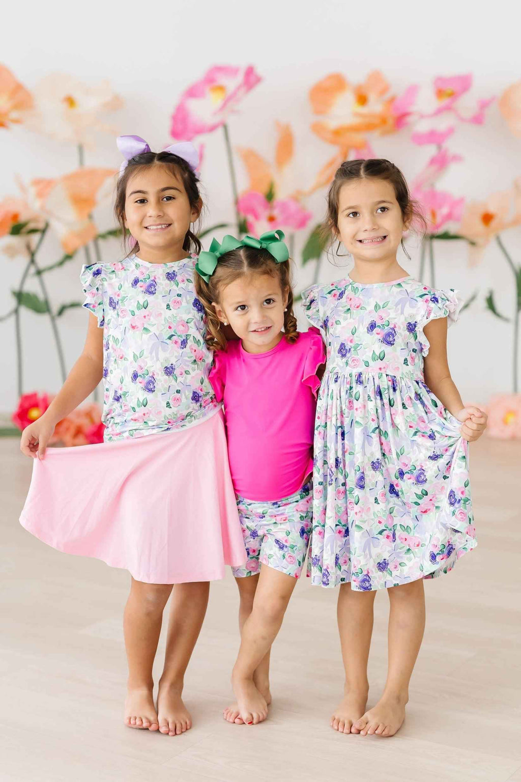 Lavender Love Flutter Sleeve Twirl Dress - Meera's Mini Mavericks