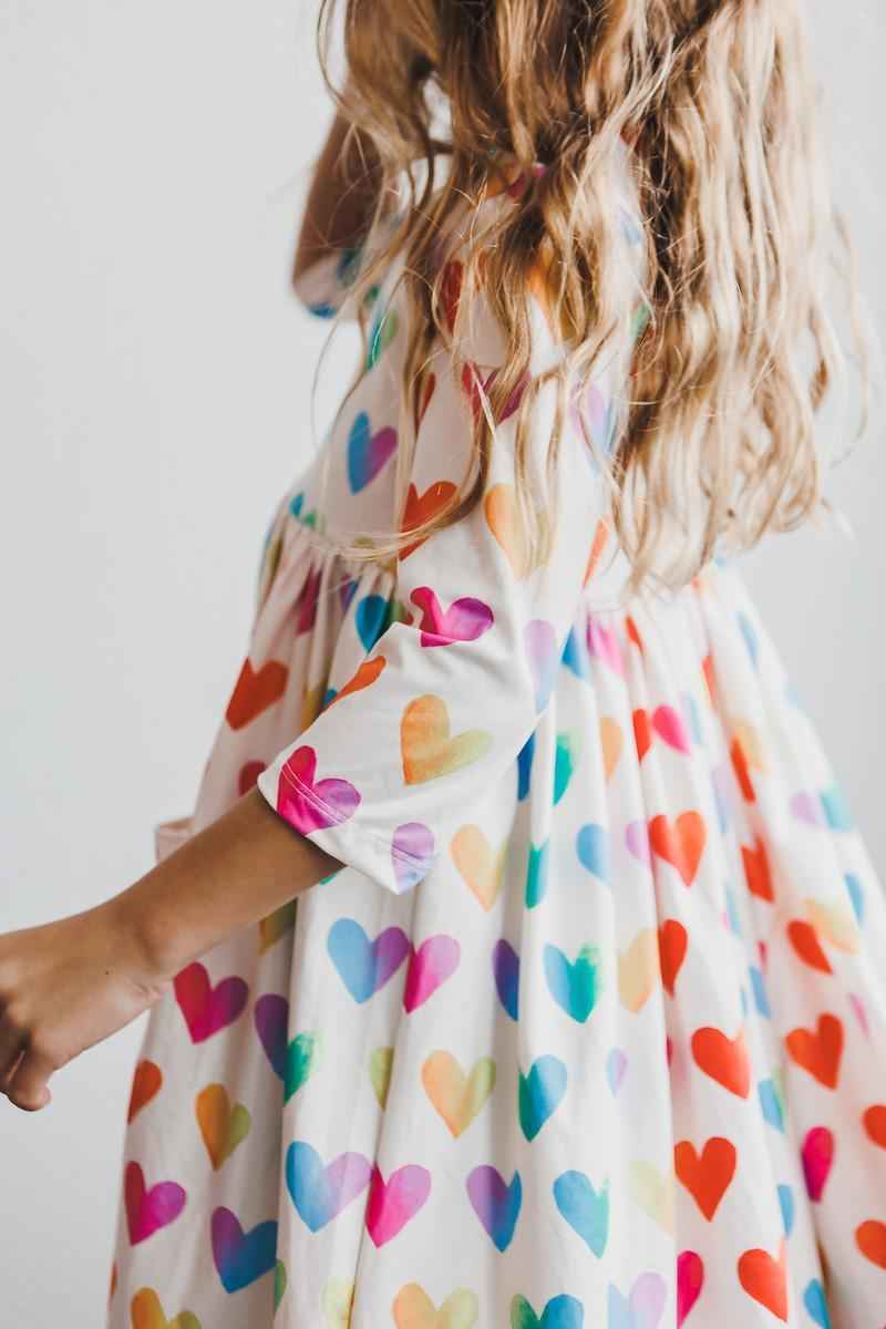 Lotta Love 3/4 Sleeve Pocket Twirl Dress - Meera's Mini Mavericks