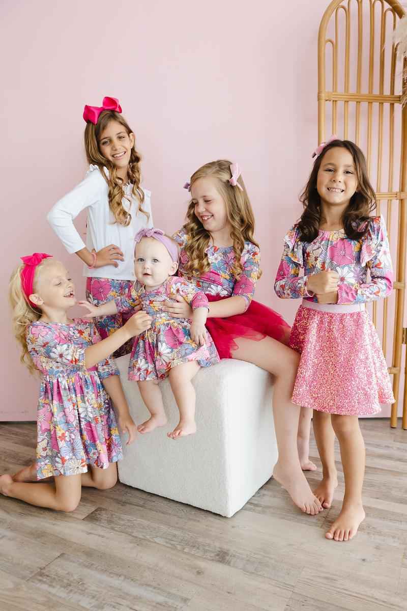 Mauve What's Up Buttercup 3/4 Sleeve Pocket Twirl Dress - Meera's Mini Mavericks
