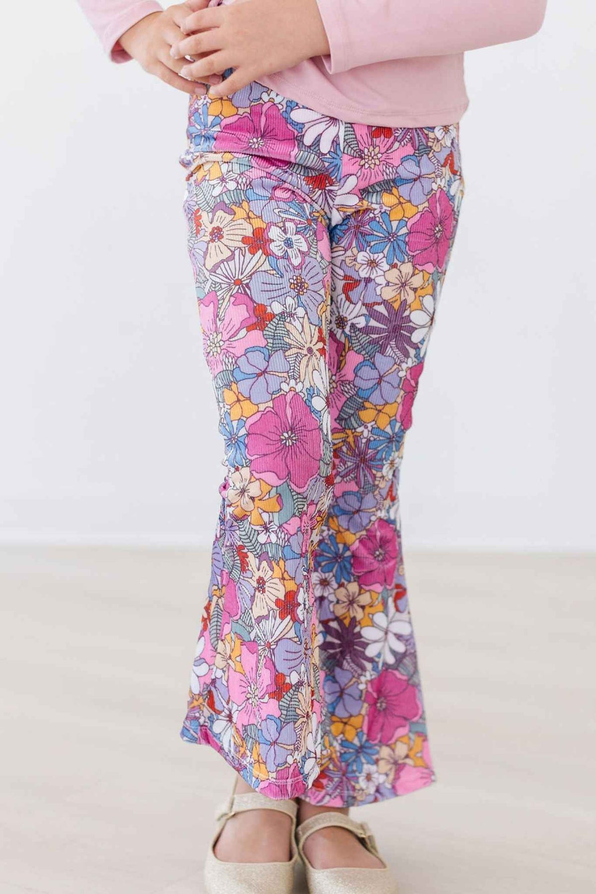 Mauve What's Up Buttercup Ribbed Velvet Bells - Meera's Mini Mavericks