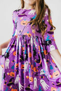 No Tricks, Just Treats 3/4 Sleeve Pocket Twirl Dress - Meera's Mini Mavericks