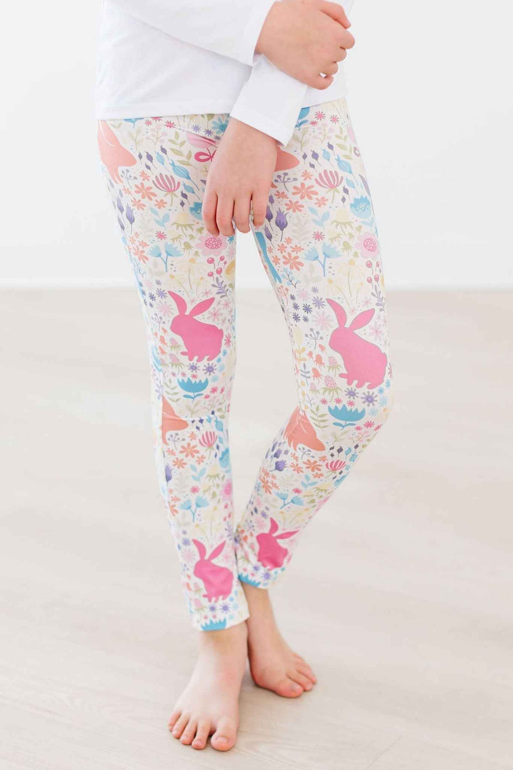 Pastel Floral Bunnies Leggings - Meera's Mini Mavericks