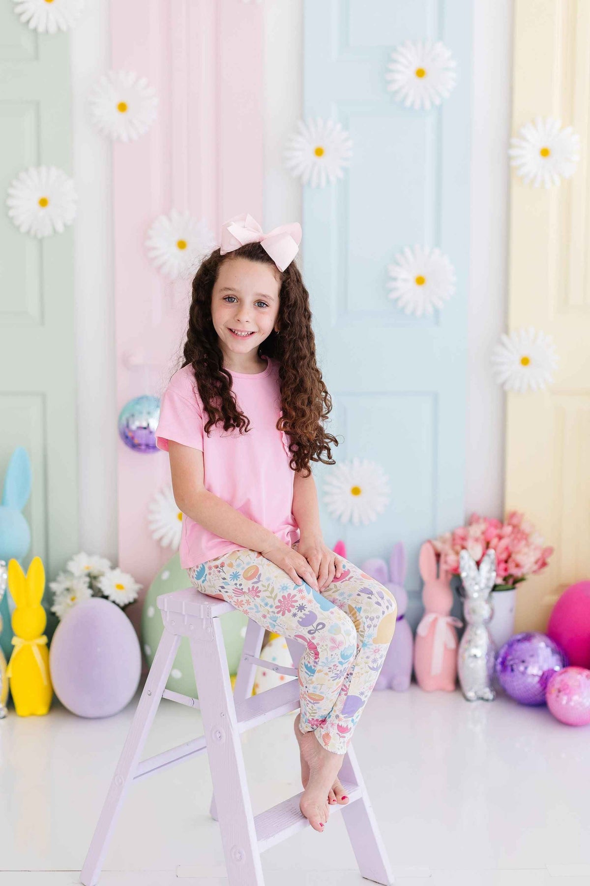 Pastel Floral Bunnies Leggings - Meera's Mini Mavericks