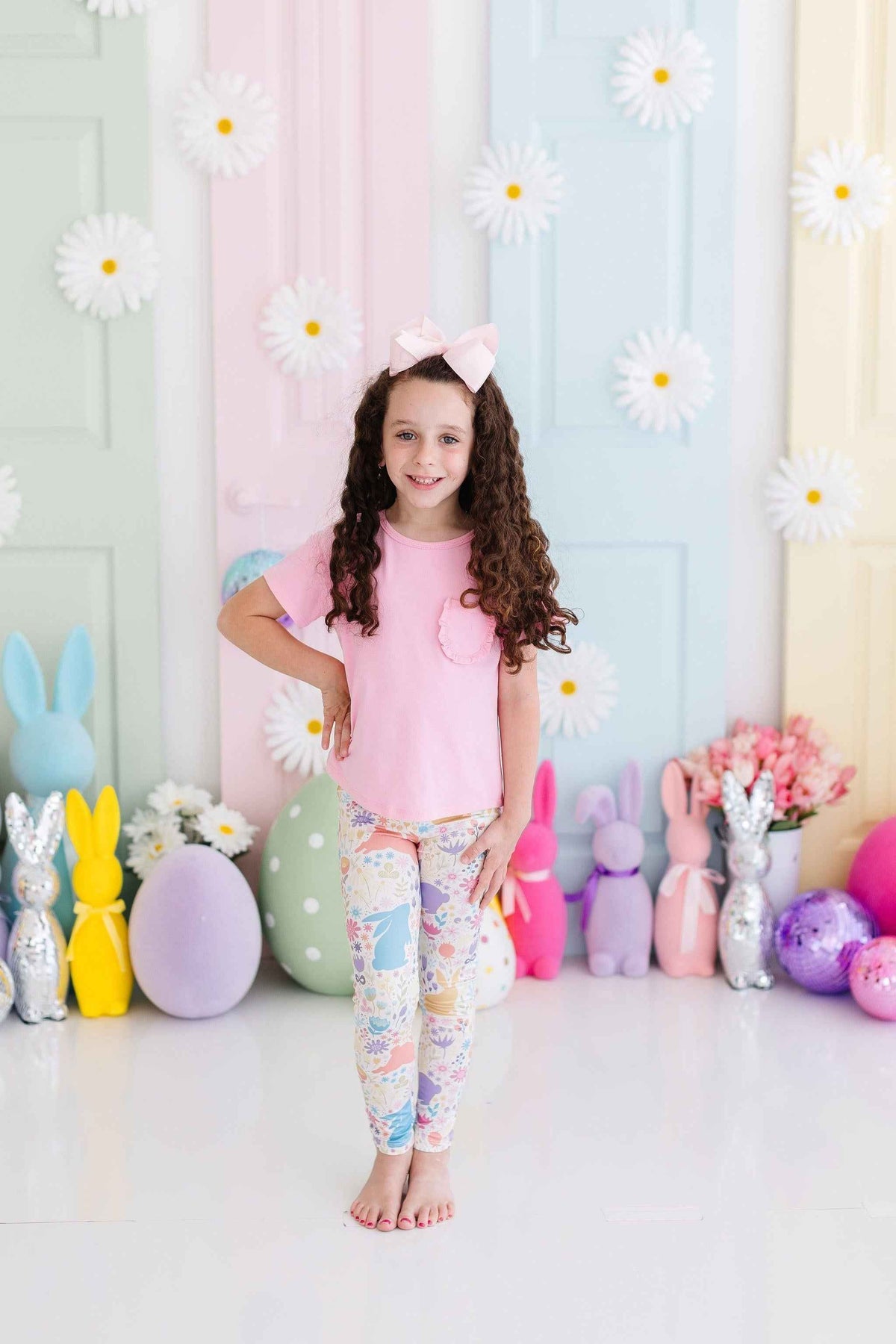 Pastel Floral Bunnies Leggings - Meera's Mini Mavericks