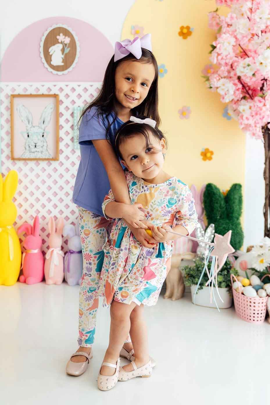 Pastel Floral Bunnies Leggings - Meera's Mini Mavericks