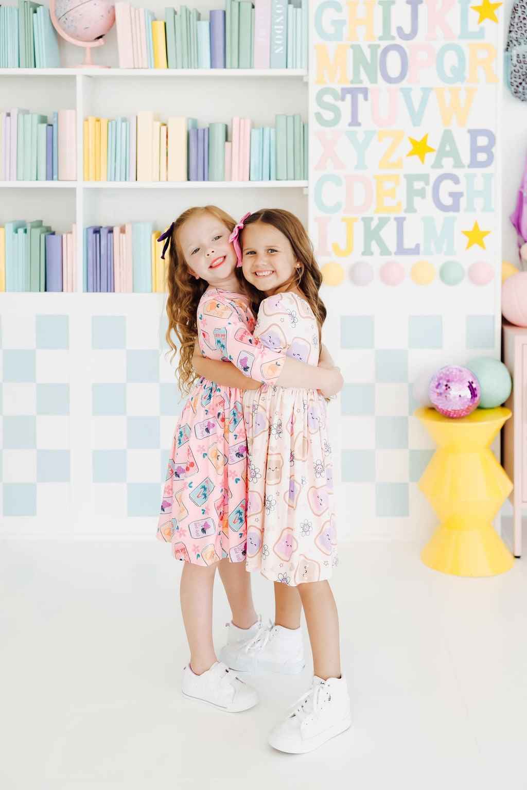 Peanut Butter Jelly Time S/S Pocket Twirl Dress - Meera's Mini Mavericks